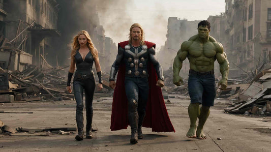 Les Avengers au commencement avec Thor Black Widows et Hulk