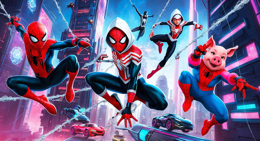 Le SpiderVerse avec des SuperMan différents (spidergwen, spiderham)