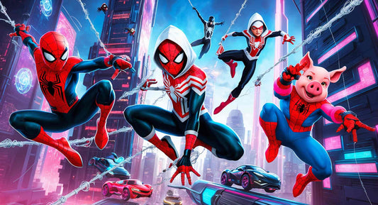 Le SpiderVerse avec des SuperMan différents (spidergwen, spiderham)