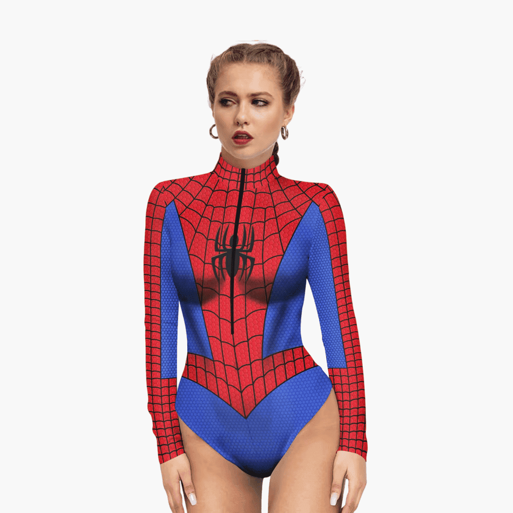 Bodysuit Spiderman portée par une femme