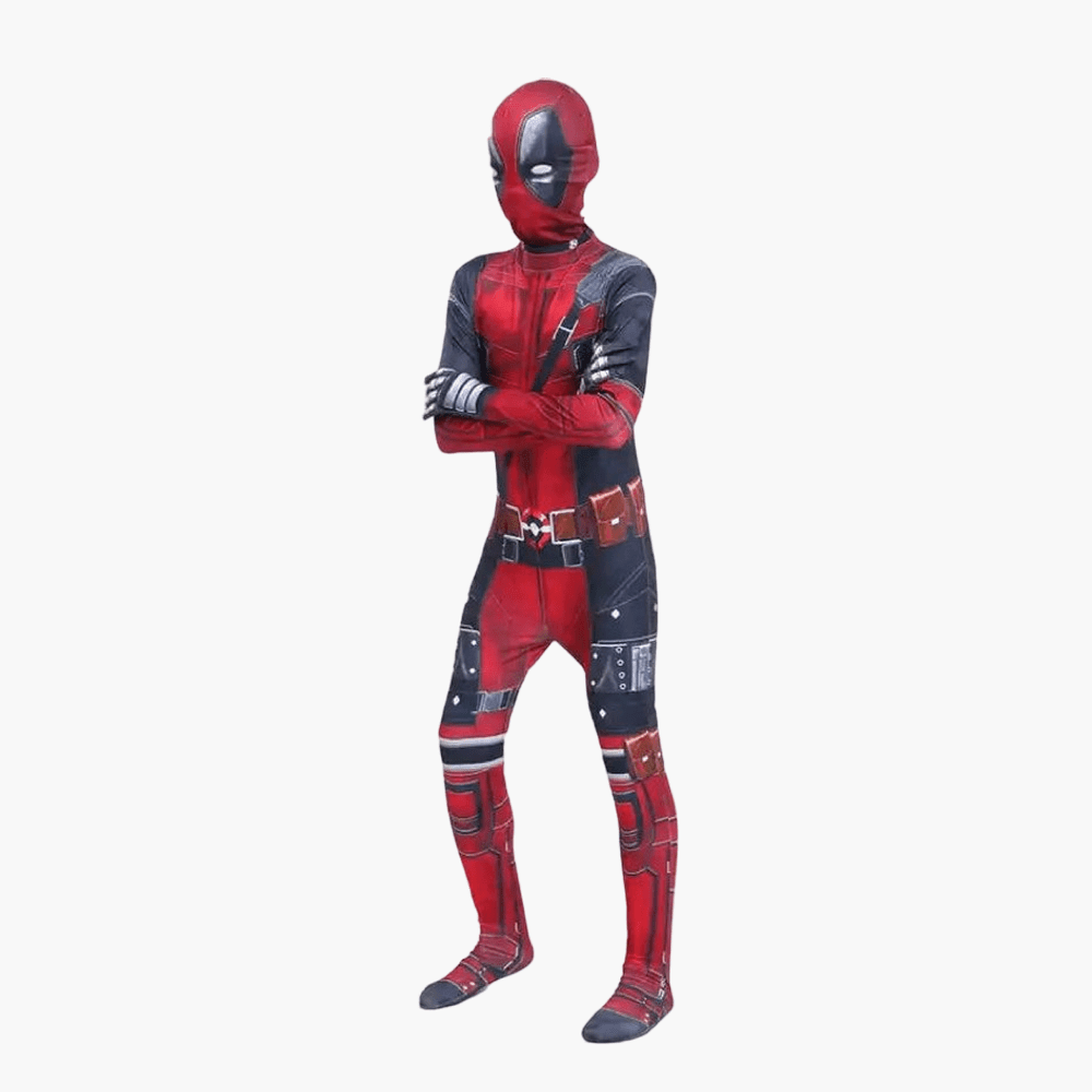 Costume de Deadpool enfant qui croise les bras