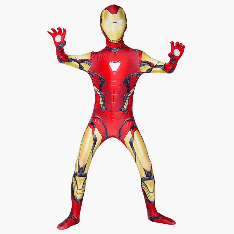 Costume Iron Man pour enfant qui fait une grimace