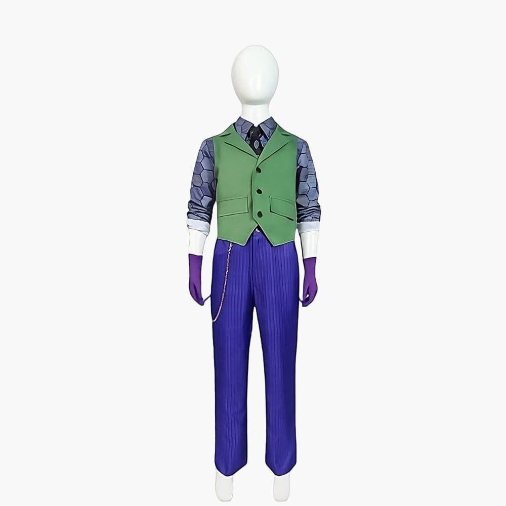 Le costume du Joker pour enfant sans la veste avec une chaîne sur le pantalon