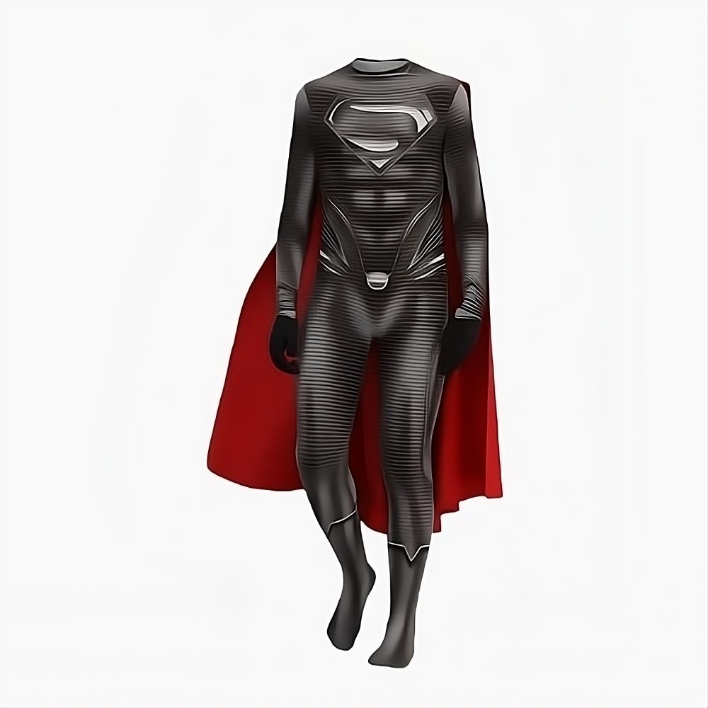 Costume de SuperMan dans le film Man of Steel en vue de face et en couleur noire